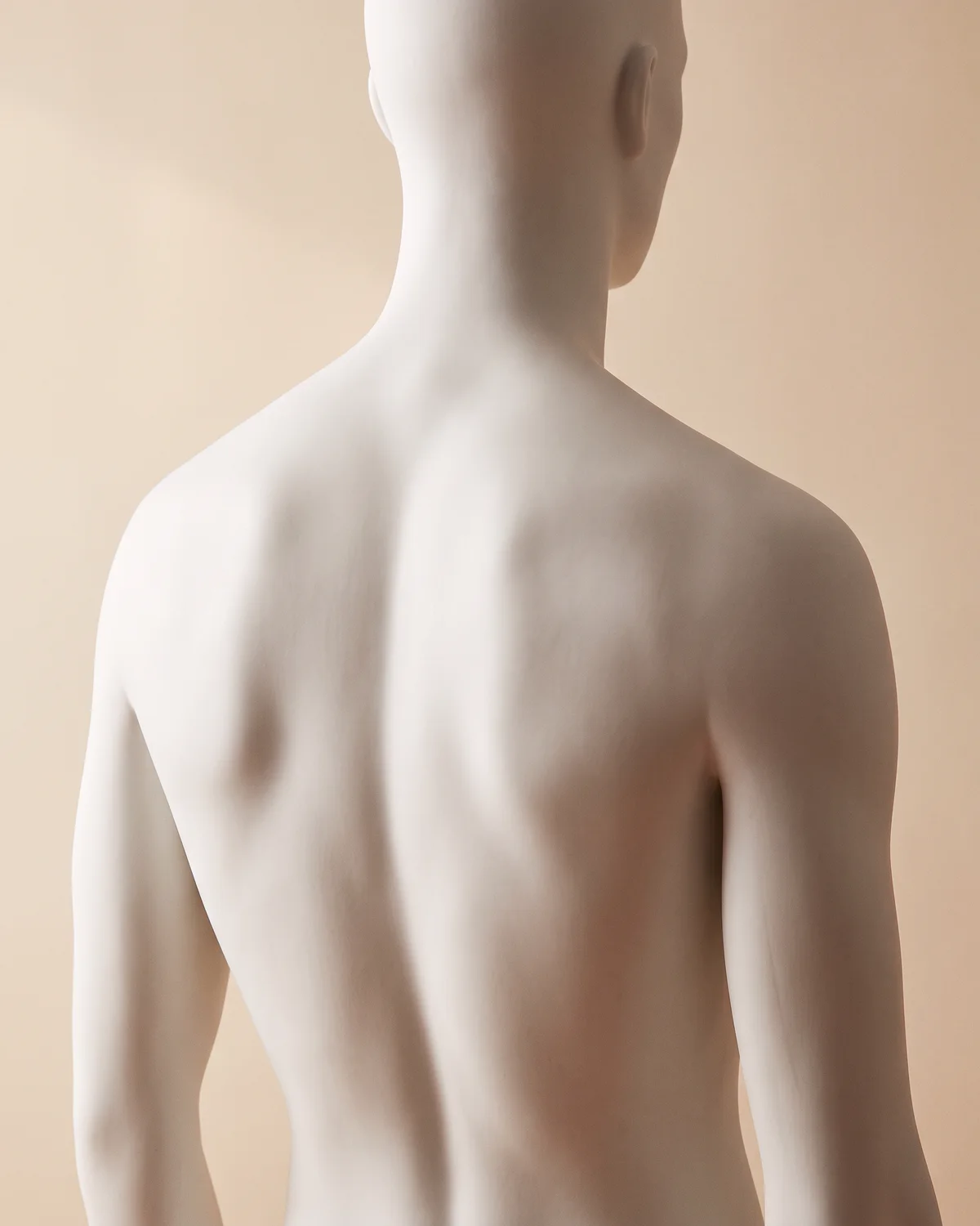 The full back area shown on a ceramic figure