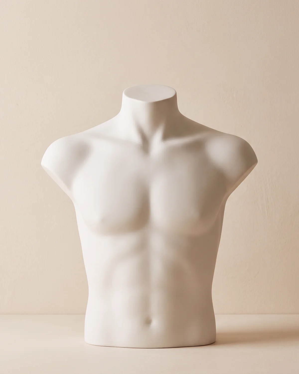 Men's laser hair removal areas shown on a ceramic figure