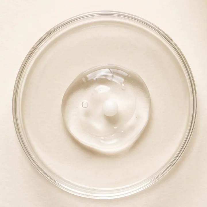 Clear gel in a glass dish