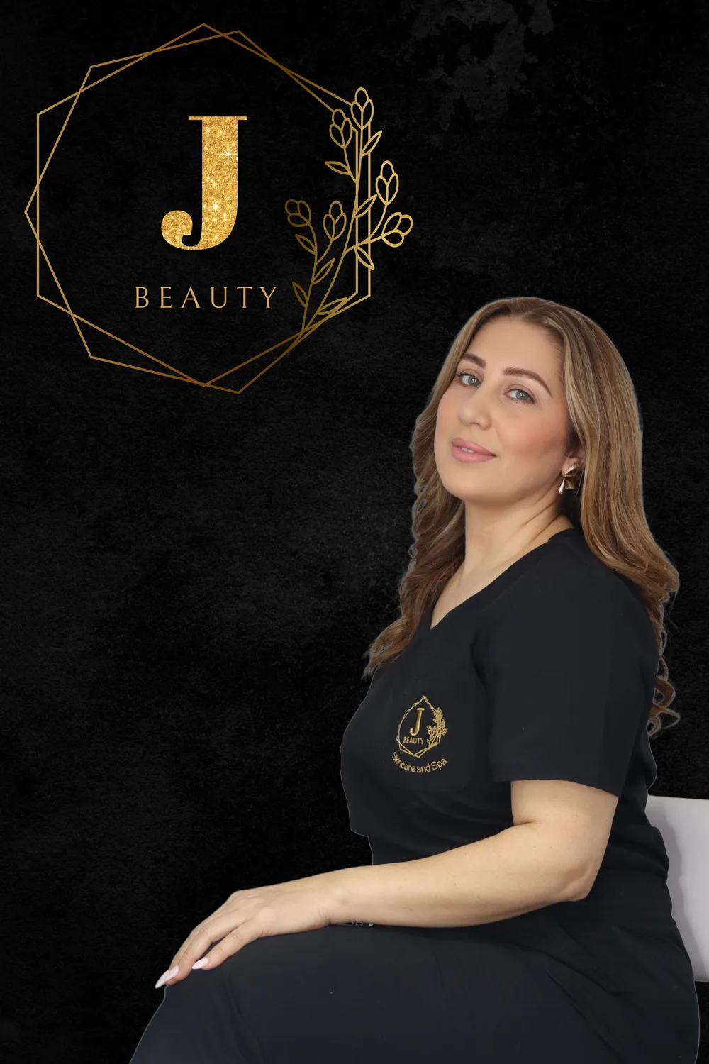 Jiman Hana in front of the J Beauty logo