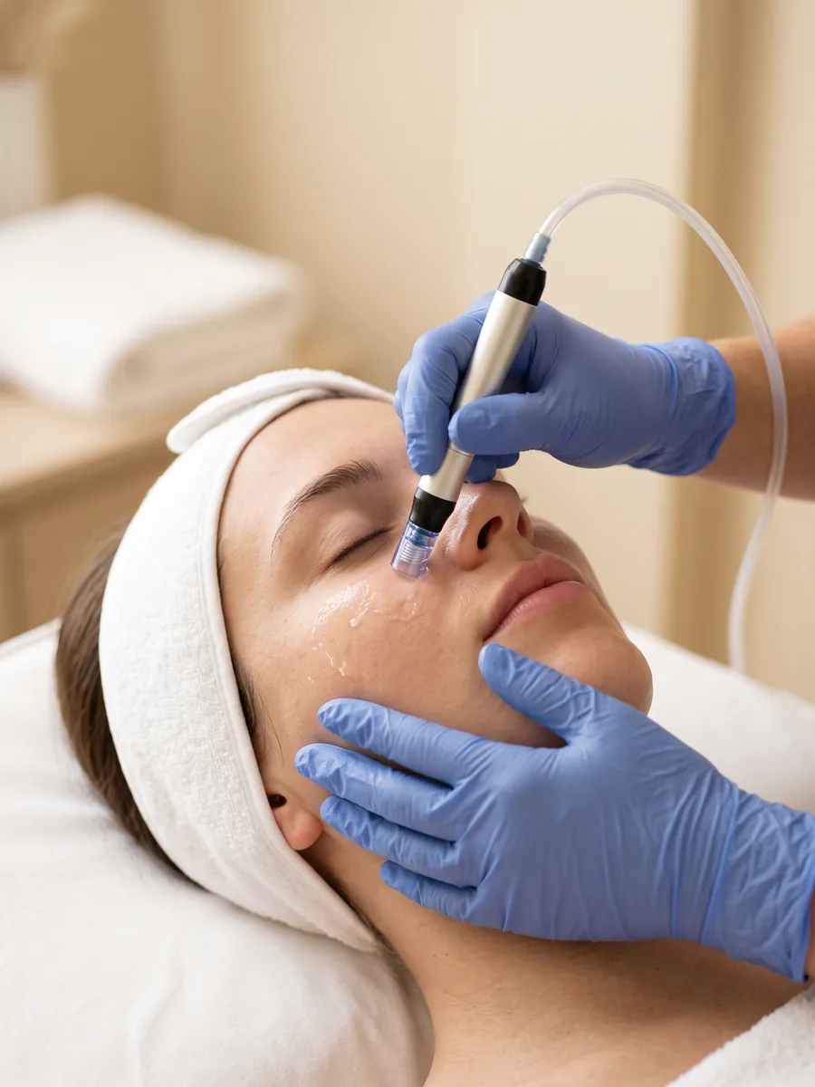 Deep exfoliation and extraction with the Luminous multi-facial system, with serums chosen for your skin